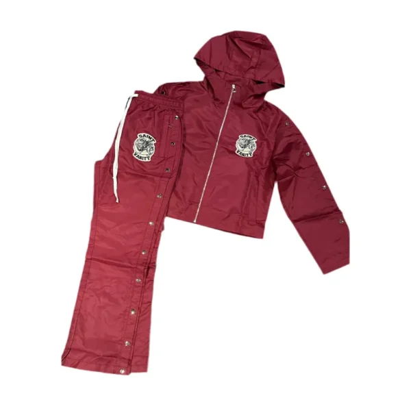 Burgundy Saint Vanity Nylon Tracksuit