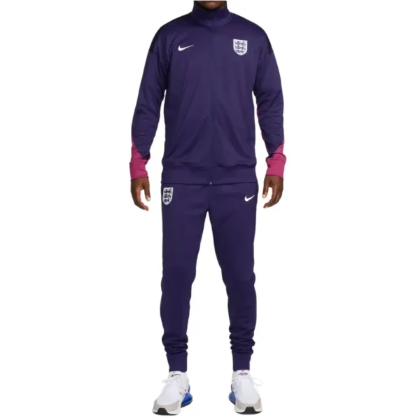 Dark Purple England Training Presentation Tracksuit Wearing Look