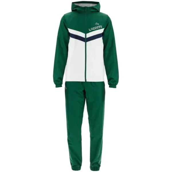 Green Lacoste Regular Fit Sports Tracksuit