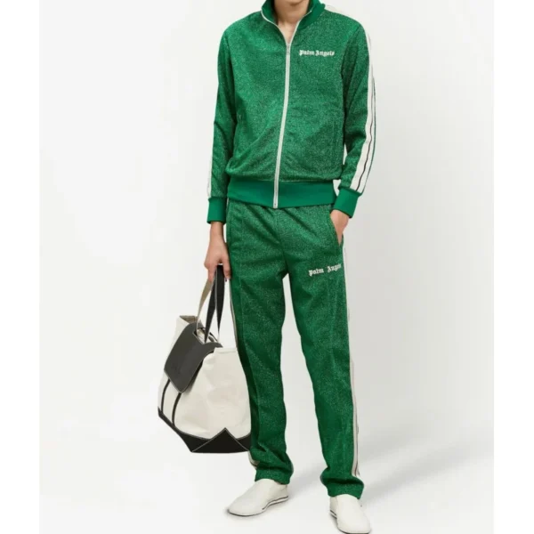 Green Palm Angels Glitter Lurex Track Jacket